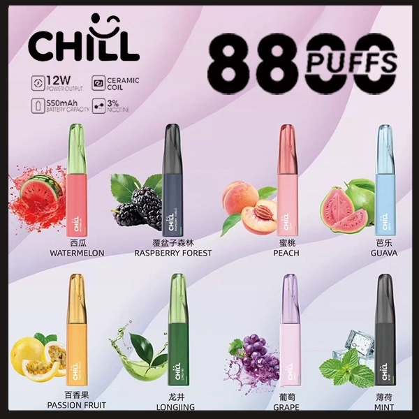 10種口味|鴨嘴獸CHILL 8800口一次性電子菸 8ml大容量煙油